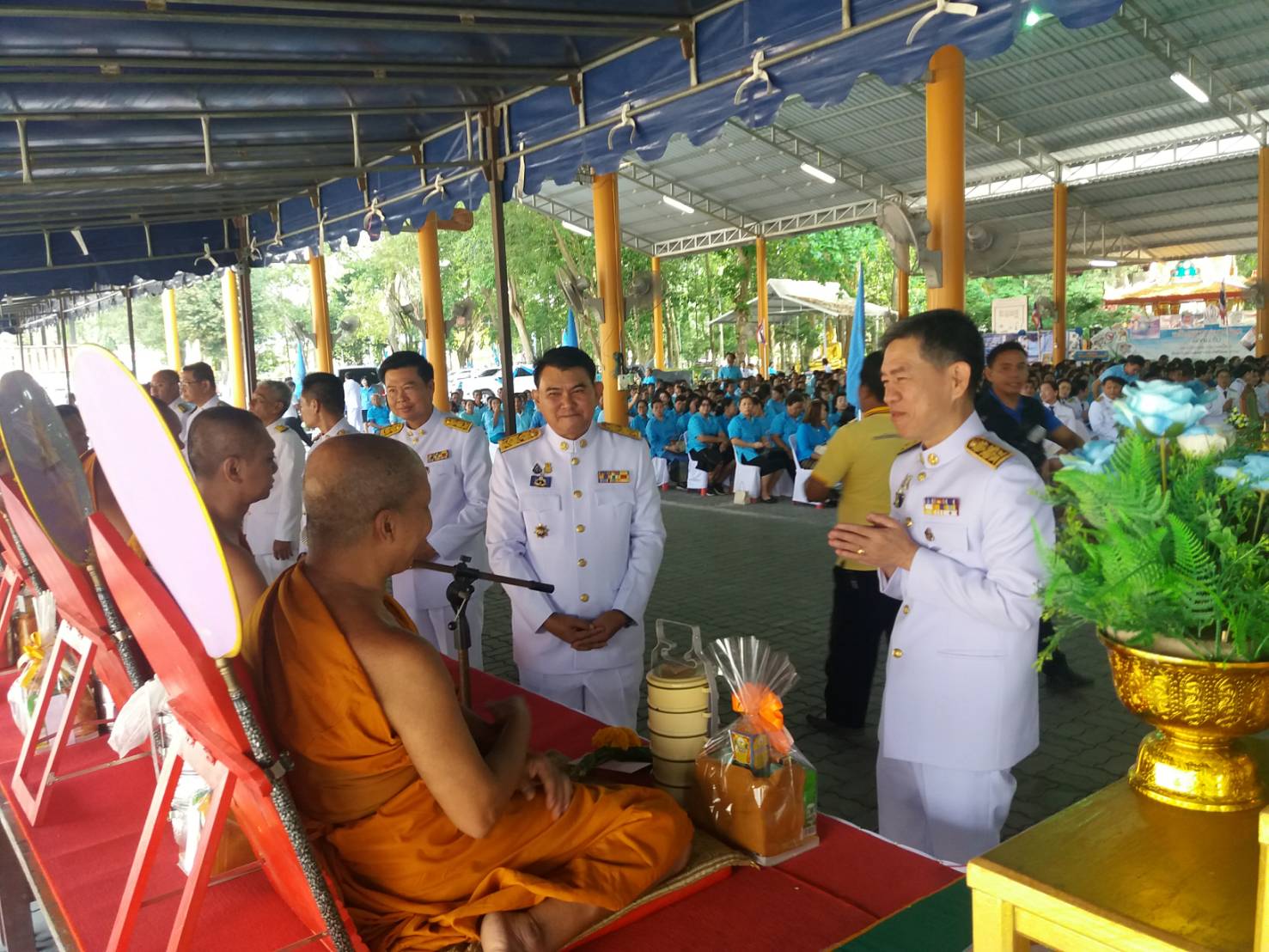 พิธีมอบเงินขวัญถุงกองทุนแม่ของแผ่นดิน และพิธีทอดผ้าป่าสมทบกองทุนแม่ของแผ่นดิน จังหวัดระยอง ประจำปี 2562