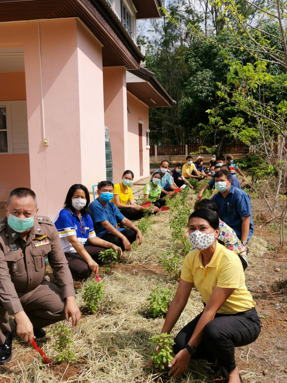 “พช.ระยอง จับมือหน่วยงานภาคี ผู้นำท้องที่ ผู้นำท้องถิ่น ร่วมใจกันปลูกผักสวนครัวบ้านพักนายอำเภอเขาชะเมา…ในกิจกรรมผู้นำต้องทำก่อน…ตามโครงการ ปลูกผักสวนครัว สร้างความมั่นคงทางอาหาร”
