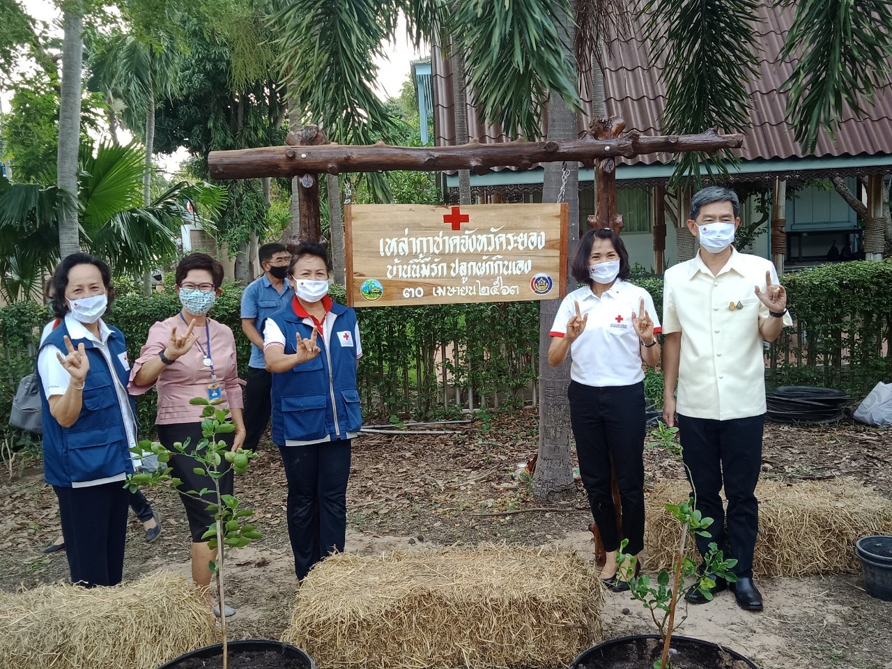 “เหล่ากาชาดจังหวัดระยอง Kick off  ปฏิบัติการ “ปลูกผักสวนครัว เพื่อความมั่นคงทางอาหาร” สู้ภัยทุกวิกฤต …พอเพียงตามรอยพ่อ”