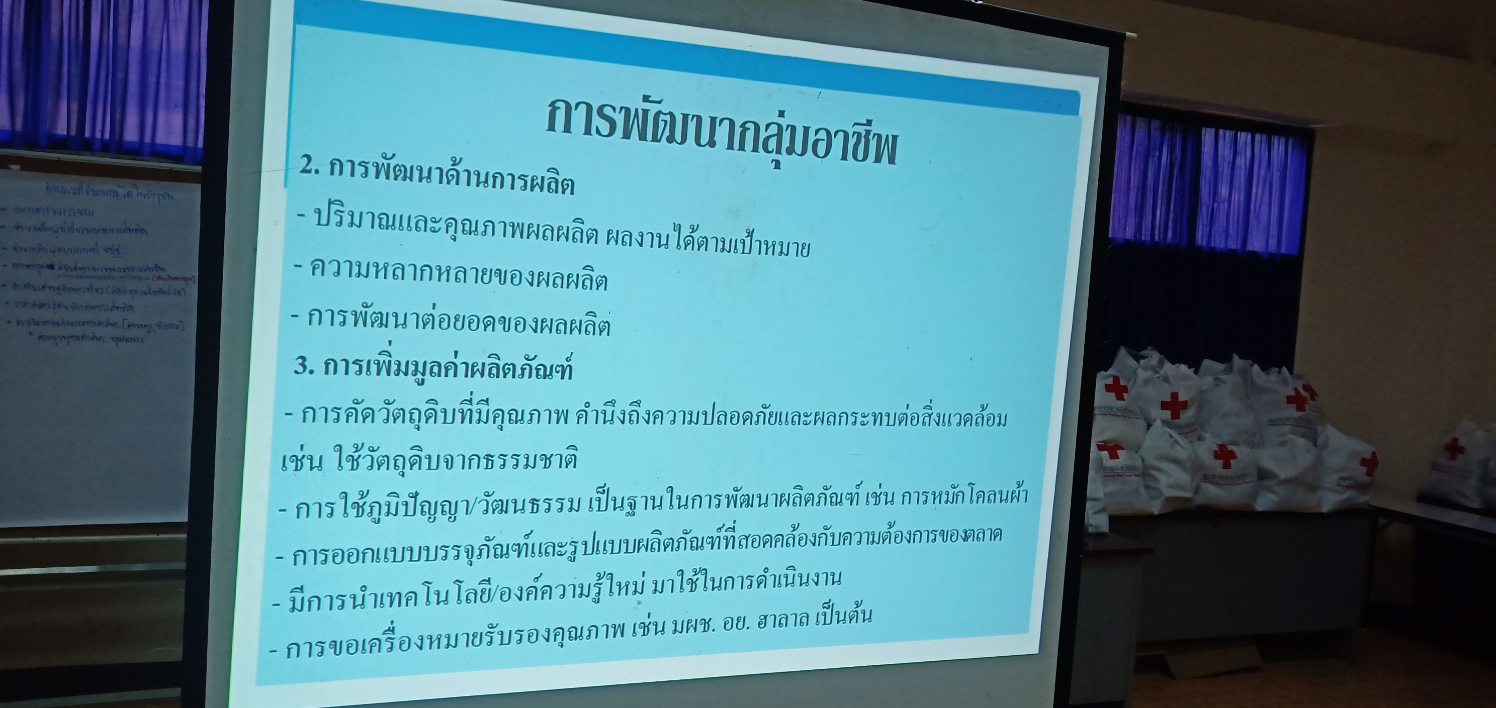 “พช.ระยอง”  สนับสนุนวิทยากรฝึกอบรมโครงการพัฒนาต่อยอดผลิตภัณฑ์กลุ่มอาชีพในหมู่บ้านที่ได้รับผลกระทบจากช้างป่า