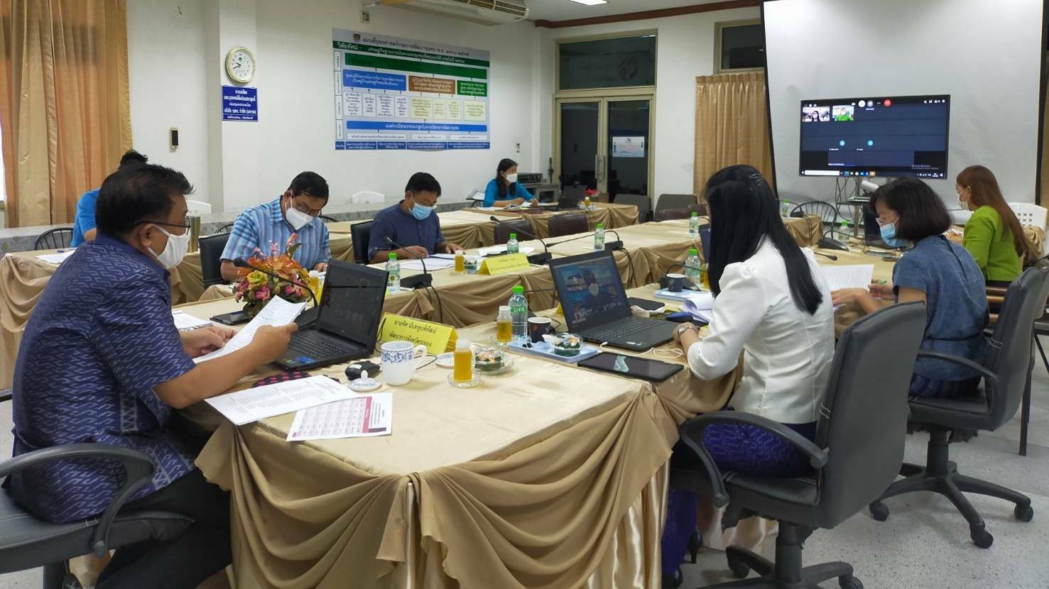 “พช.ระยอง” ประชุมผู้บริหารและนักวิชาการพัฒนาชุมชน ครั้งที่  8/2564 ผ่าน Video Conference : TeamLink