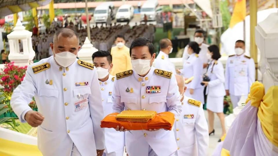 พช.ระยอง ร่วมพิธีถวายผ้าพระกฐินพระราชทานของกรมการพัฒนาชุมชน  ประจำปี 2565