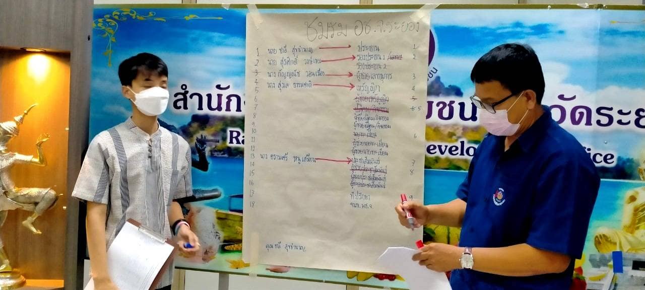 ?พช.ระยอง ประชุมผู้นำอาสาพัฒนาชุมชน วางแผนขับเคลื่อนงาน/กิจกรรม ปี 2566