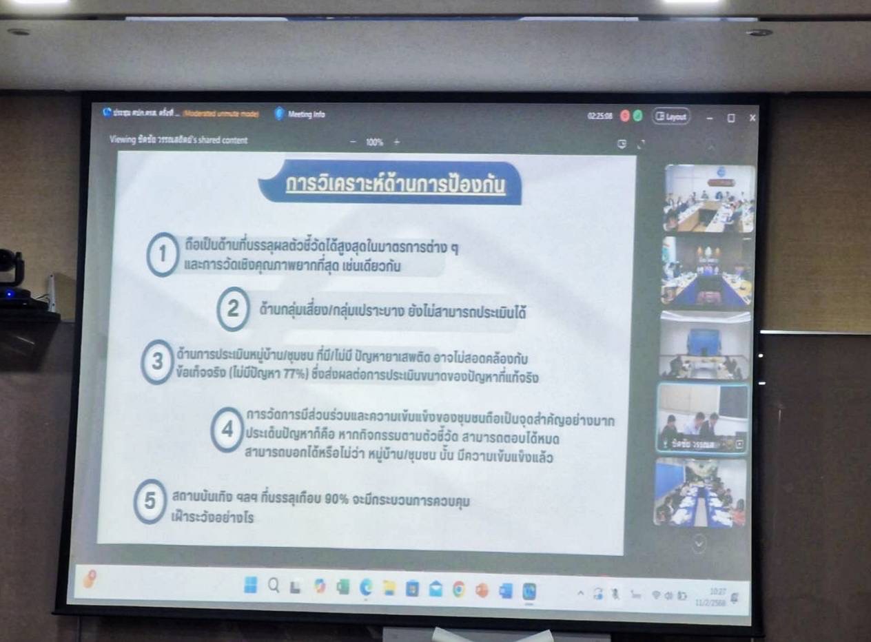 ช.ระยอง ร่วมประชุมศูนย์ปฏิบัติการติดตามเร่งรัดการบำบัดรักษา ฟื้นฟูสภาพสังคม ป้องกันและปราบปรามยาเสพติด ครั้งที่ 3/2568