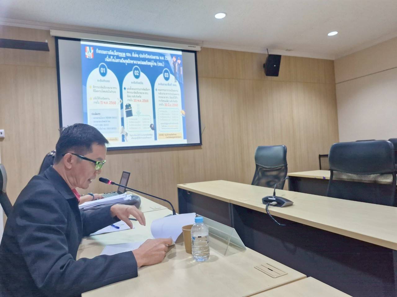 พช.ระยอง ร่วมประชุมคณะกรรมการคัดเลือกหมวดชุดรักษาความปลอดภัยหมู่บ้าน (ชรบ.) ดีเด่น ประจำปีงบประมาณ พ.ศ. 2568 ระดับจังหวัด